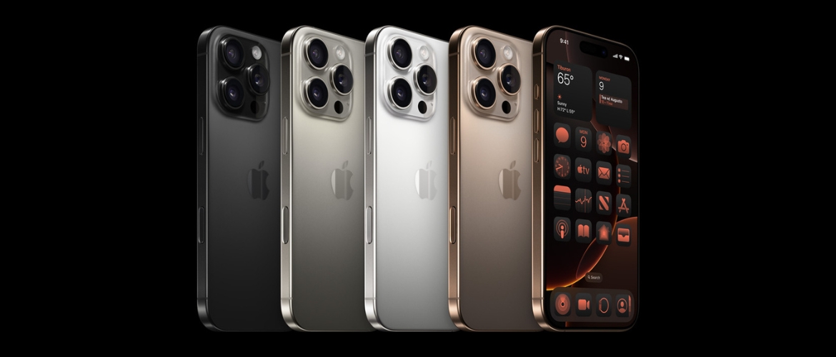 iPhone 16 Pro Max with 6.9-inch LTPO OLED display, 5x optical zoom, A18 Pro chip, titanium frame, and advanced camera controls for professional photography and gaming.