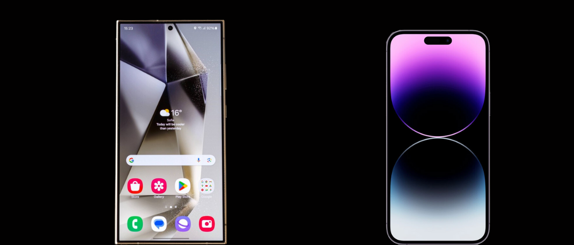 Display Samsung Galaxy S24 Ultra vs iPhone 14 Pro Max